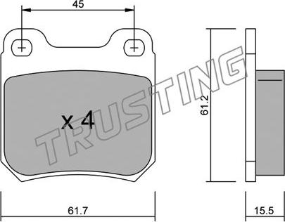 Trusting 284.0 - Əyləc altlığı dəsti, əyləc diski furqanavto.az