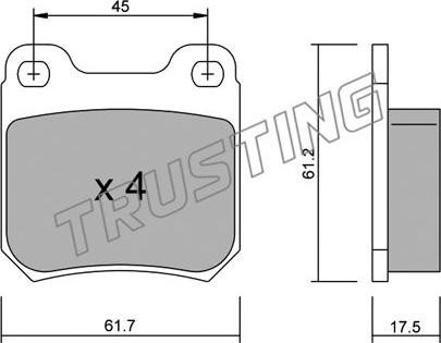 Trusting 284.1 - Əyləc altlığı dəsti, əyləc diski furqanavto.az