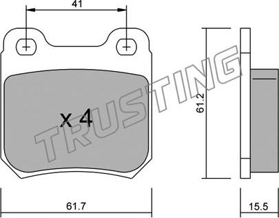 Trusting 285.0 - Əyləc altlığı dəsti, əyləc diski furqanavto.az