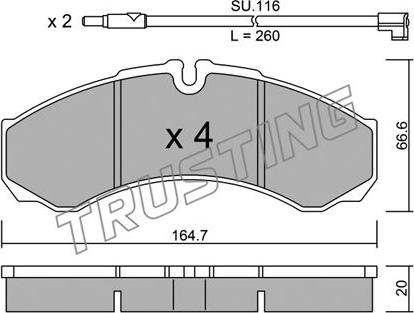 Trusting 221.7W - Əyləc altlığı dəsti, əyləc diski furqanavto.az