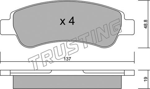 Trusting 726.0 - Əyləc altlığı dəsti, əyləc diski furqanavto.az