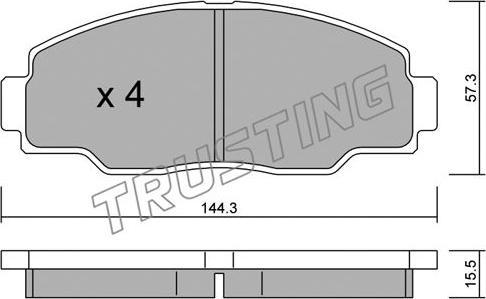 Trusting 771.0 - Əyləc altlığı dəsti, əyləc diski furqanavto.az