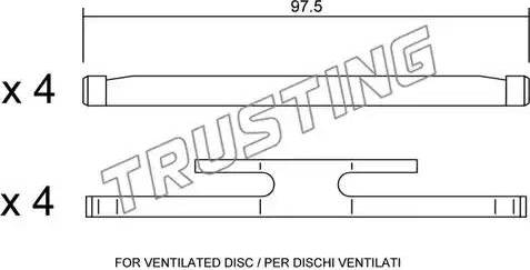 Trusting KIT.006 - Disk əyləc pedləri üçün aksesuar dəsti furqanavto.az