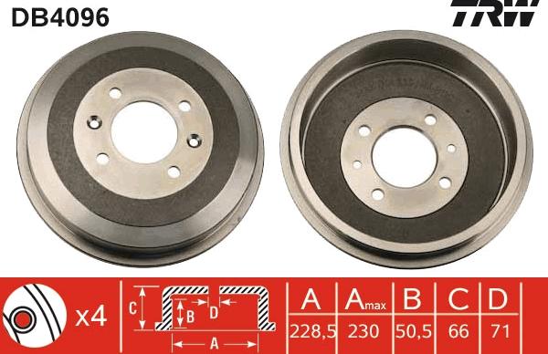 TRW DB4096 - Əyləc barabanı furqanavto.az