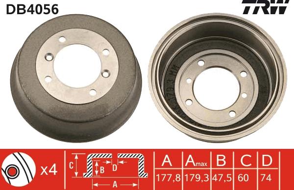 TRW DB4056 - Əyləc barabanı furqanavto.az