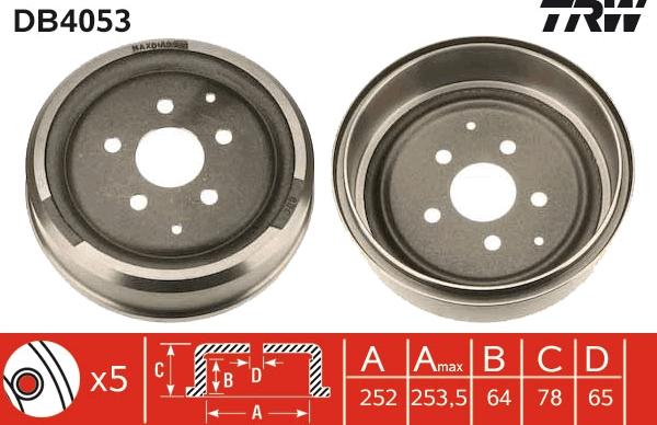 TRW DB4053 - Əyləc barabanı furqanavto.az