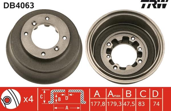 TRW DB4063 - Əyləc barabanı furqanavto.az