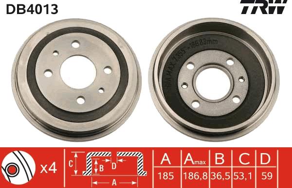 TRW DB4013 - Əyləc barabanı furqanavto.az