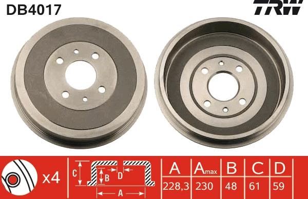 TRW DB4017 - Əyləc barabanı furqanavto.az