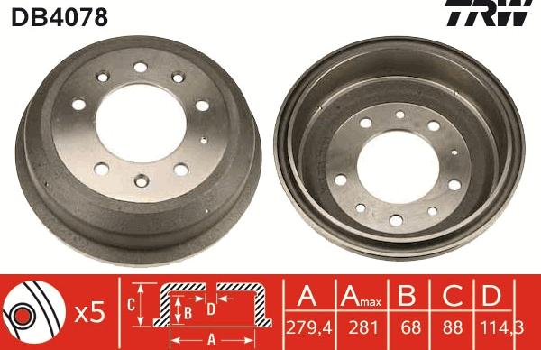 TRW DB4078 - Əyləc barabanı furqanavto.az