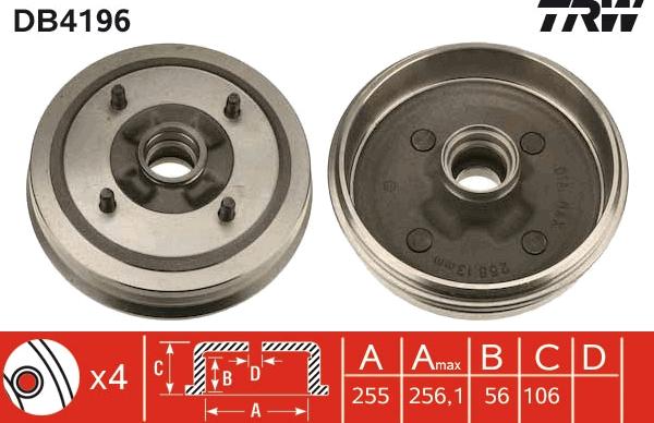 TRW DB4196 - Əyləc barabanı furqanavto.az