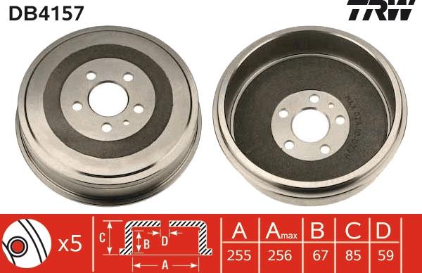 TRW DB4157 - Əyləc barabanı furqanavto.az