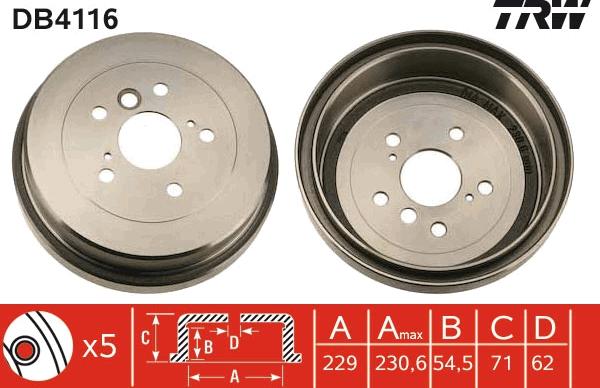 TRW DB4116 - Əyləc barabanı furqanavto.az