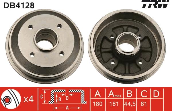 TRW DB4128 - Əyləc barabanı furqanavto.az