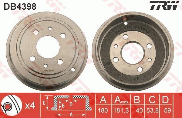 TRW DB4398 - Əyləc barabanı furqanavto.az