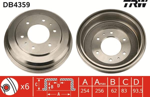 TRW DB4359 - Əyləc barabanı furqanavto.az