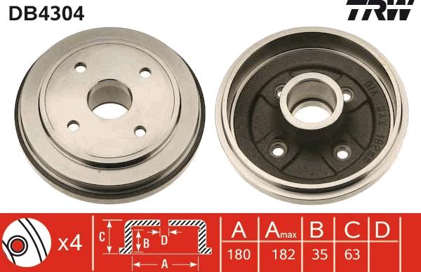 TRW DB4304 - Əyləc barabanı furqanavto.az