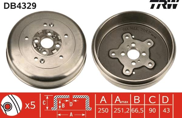 TRW DB4329 - Əyləc barabanı furqanavto.az