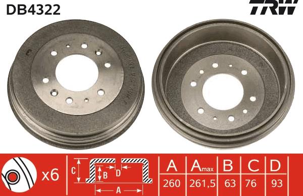 TRW DB4322 - Əyləc barabanı furqanavto.az