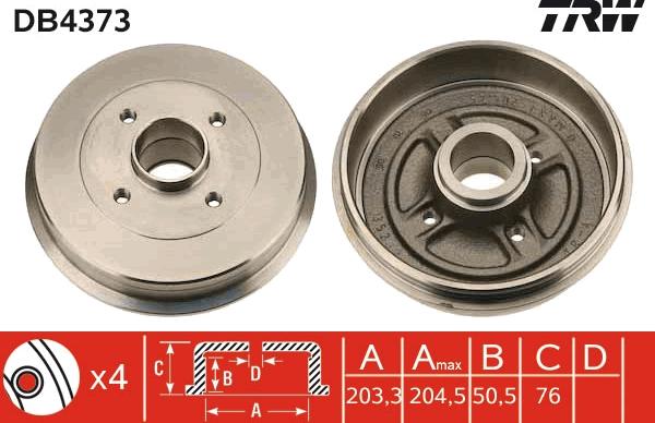 TRW DB4373 - Əyləc barabanı furqanavto.az