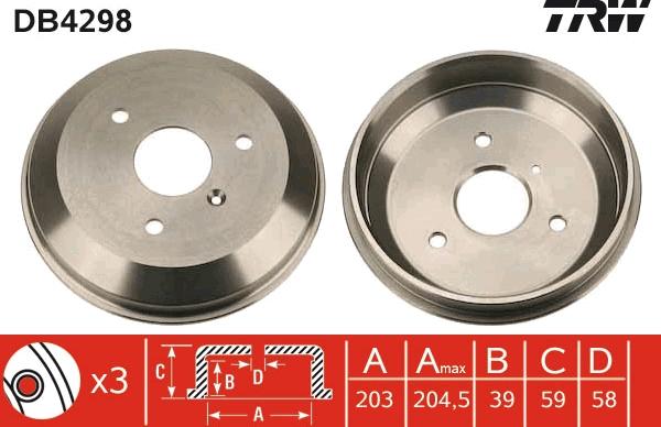 TRW DB4298 - Əyləc barabanı furqanavto.az