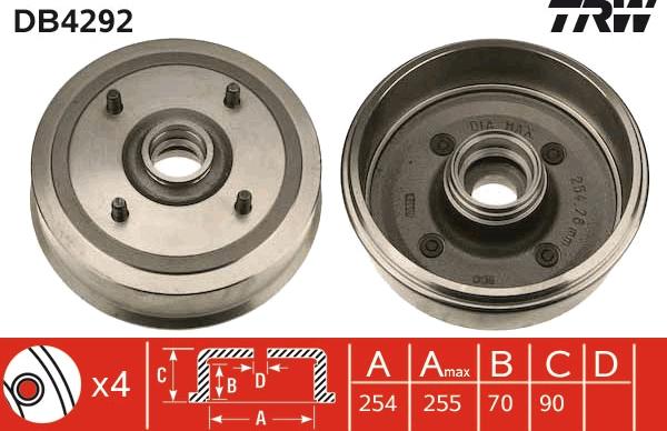 TRW DB4292 - Əyləc barabanı furqanavto.az