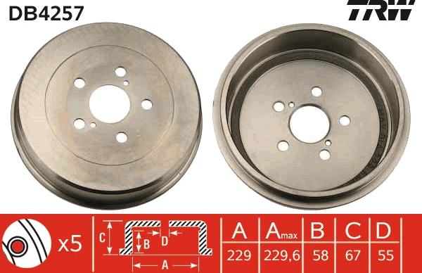 TRW DB4257 - Əyləc barabanı furqanavto.az