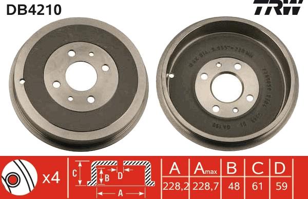 TRW DB4210 - Əyləc barabanı furqanavto.az