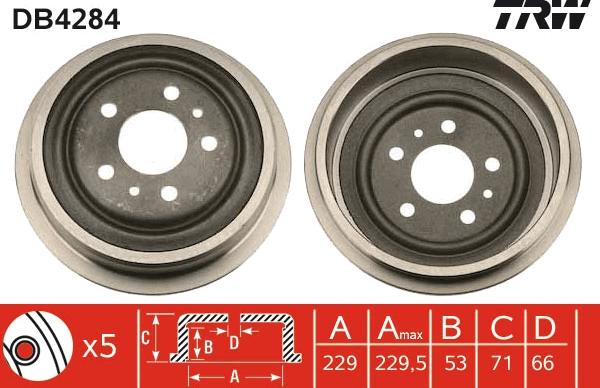 TRW DB4284 - Əyləc barabanı furqanavto.az