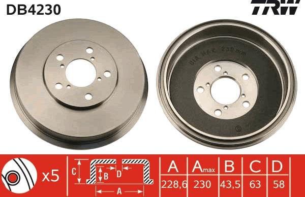 TRW DB4230 - Əyləc barabanı furqanavto.az