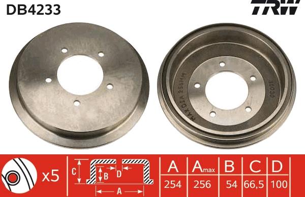 TRW DB4233 - Əyləc barabanı furqanavto.az