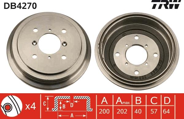 TRW DB4270 - Əyləc barabanı furqanavto.az