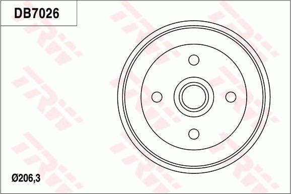 TRW DB7026 - Əyləc barabanı furqanavto.az