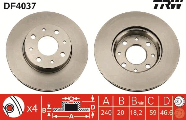 TRW DF4037 - Əyləc Diski furqanavto.az