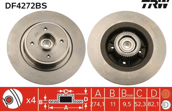 TRW DF4272BS - Əyləc Diski furqanavto.az