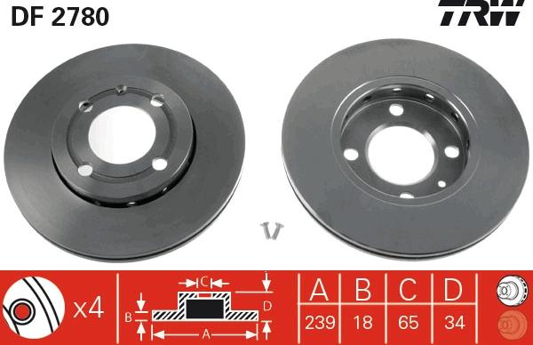 TRW DF2780 - Əyləc Diski furqanavto.az