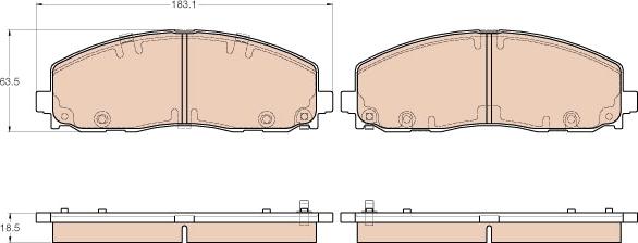 DJ Parts BP2538 - Əyləc altlığı dəsti, əyləc diski furqanavto.az