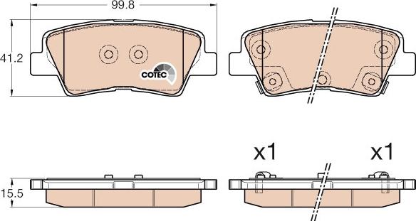 DJ Parts BP2135 - Əyləc altlığı dəsti, əyləc diski furqanavto.az