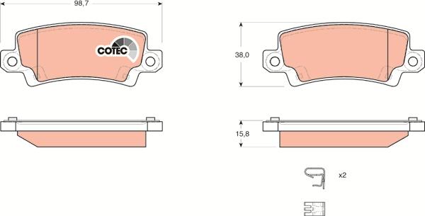 TRW GDB3289 - Əyləc altlığı dəsti, əyləc diski furqanavto.az