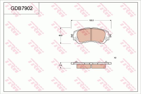 TRW GDB7902 - Əyləc altlığı dəsti, əyləc diski furqanavto.az