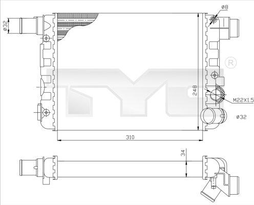 TYC 709-0009 - Radiator, mühərrikin soyudulması furqanavto.az