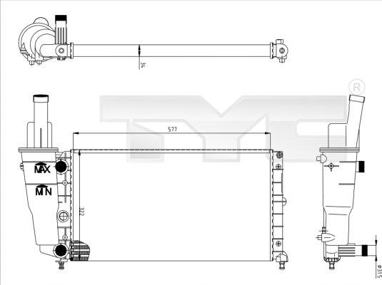 TYC 709-0007 - Radiator, mühərrikin soyudulması furqanavto.az