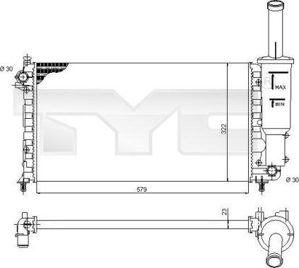 TYC 709-0013 - Radiator, mühərrikin soyudulması furqanavto.az