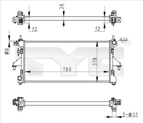 TYC 709-0020-R - Radiator, mühərrikin soyudulması furqanavto.az