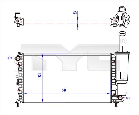 TYC 709-0027-R - Radiator, mühərrikin soyudulması furqanavto.az