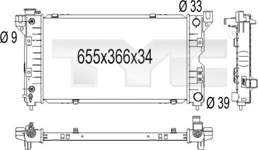 TYC 704-1001 - Radiator, mühərrikin soyudulması furqanavto.az