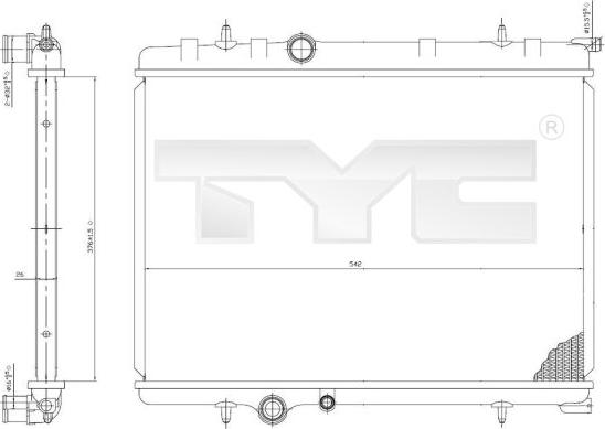 TYC 705-0028 - Radiator, mühərrikin soyudulması furqanavto.az