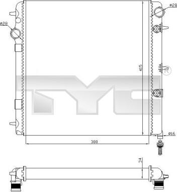 TYC 705-0071-R - Radiator, mühərrikin soyudulması furqanavto.az