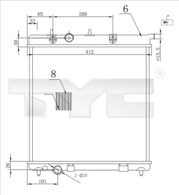 TYC 705-0072-R - Radiator, mühərrikin soyudulması furqanavto.az