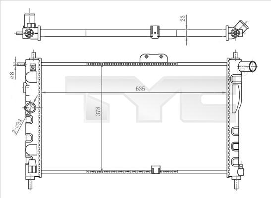 TYC 706-0018 - Radiator, mühərrikin soyudulması furqanavto.az